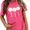 Womens Graphic T Shirts: Christian Shirts Daisy Print Short Sleeve Ladies T-Shirts Faith Hope Love Tee
