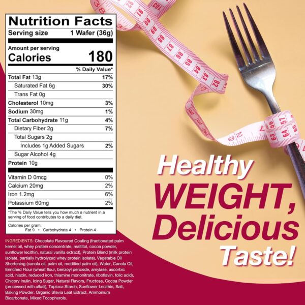 ProtiDIET High Protein Chocolate Wafer Bars, 10g Protein, Low Calorie, Low Sugar, Low Sodium, Aspartame & Sucralose Free, Ideal Protein Compatible, 7/Box