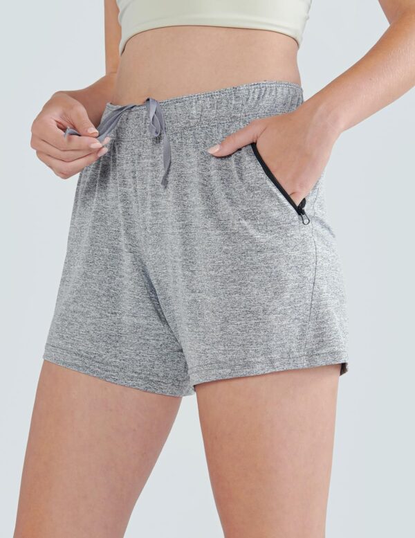 5 Pack: Womens Workout Gym Shorts Casual Lounge Set, Ladies Active Athletic Apparel with Zipper Pockets