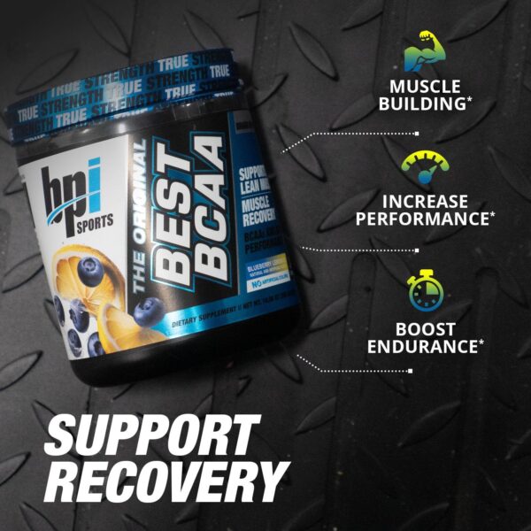 BPI Sports Best BCAA - BCAA Powder - Branched Chain Amino Acids - Muscle Recovery - Muscle Protein Synthesis - Improved Performance – Hydration – Blueberry Lemonade - 30 Servings - 12.34 oz