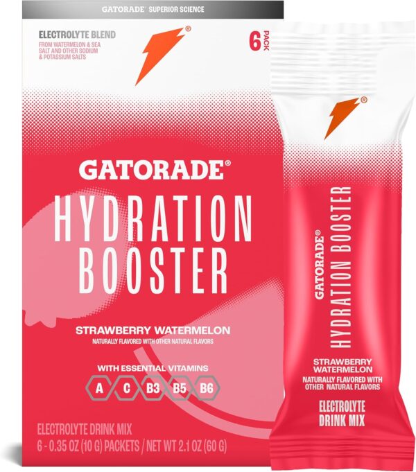 Gatorade Hydration Booster, Strawberry Watermelon, Makes 20 Fl Oz (Pack of 6)