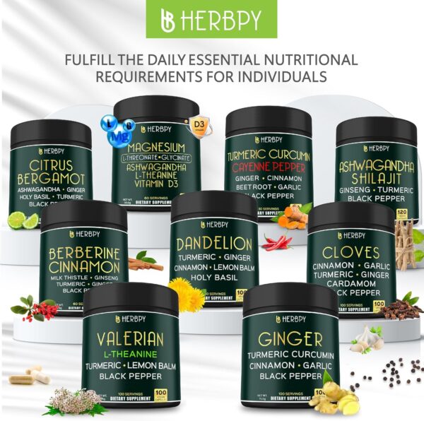 Berberine and Ceylon Cinnamon for Weight Management & Digestion, Heart Health & Immune - 7in1 with Premium Ginseng, Turmeric Curcumin, Ginger & Black Pepper - 120 Vegan Capsules