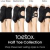 toesox Women's Low Rise Half Toe Grip Non-Slip for Ballet, Yoga, Pilates, Barre Toe Socks
