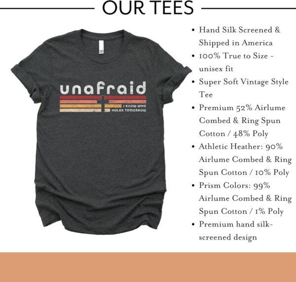 Love in Faith | Unafraid Short Sleeve | Christian T-Shirts for Women | Faith-Based Apparel | Christian Gifts
