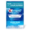 Crest 3DWhitestrips Vivid Plus Whitestrips 3D White, 10 Treatments + 1 Hour Express 2 Treatments Teeth Whitening Kit, 8 Levels Whiter, Crest Teeth Whitening Strips