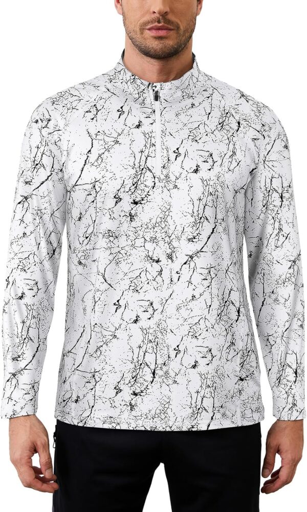 LURANEE Men's UPF 50+ Long Sleeve 1/4 Zip Pullover Athletic Hiking Running Workout Tops