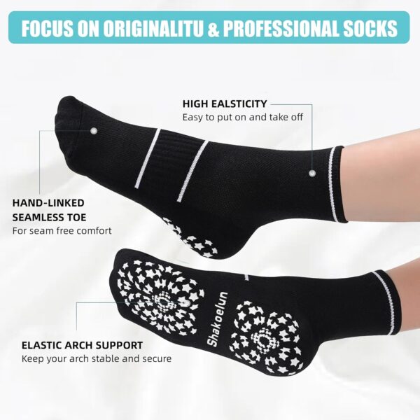 Non Slip Pilates Socks with Grips for Yoga, Barre, Grippy, Hospital, Ballet for Women with Arch Support.