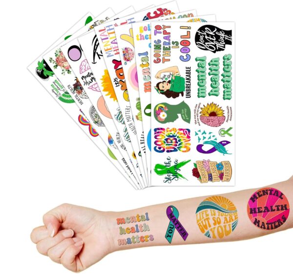 Health Stickers Items Temporary Tattoos Decor Birthday Party Decorations Supplies Favors Wellness Therapist Inspirational Tattoo Sticker 96 PCS Wellness Therapist Gifts for Women Men Kids Rewards