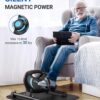 Under Desk Bike Pedal Exerciser, Quiet Magnetic Mini Exercise Bike with MERACH App for Arm, Leg Recovery, Physical Therapy, Smooth Foot Desk Cycle with 2 Resistance Bands & Non-Slip Mat