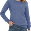 MAGCOMSEN Women's Sherpa Lined Sweatshirts Thermal Casual Crewneck Fleece Pullover Winter Warm Thick Long Sleeve Tops