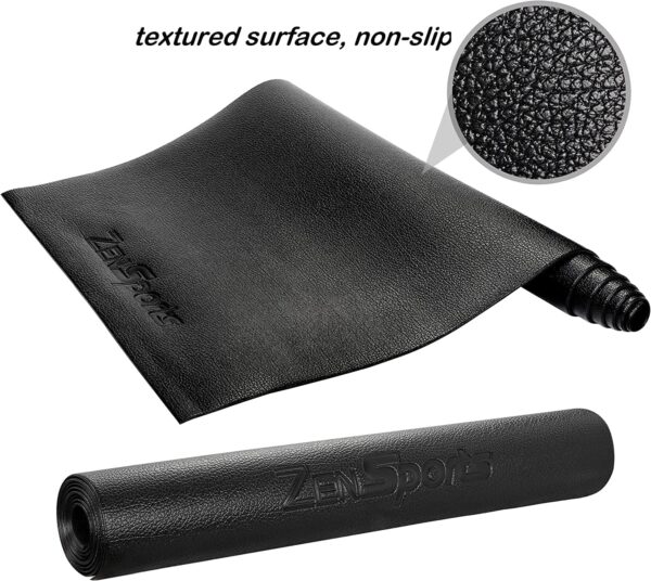 ZENY Exercise Equipment Mat Treadmill Mat 8x3 ft Floor Mat High Density Fitness Gym Mat for Indoor Bike Cycling Mat,Jump Rope Mat,Elliptical Mat,Hard Floor Carpet Protection Black