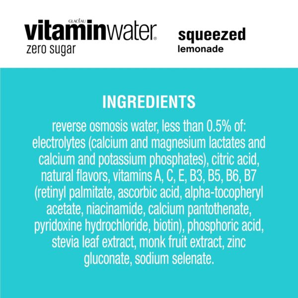 vitaminwater zero Squeezed, 16.9 fl oz, 6 Pack