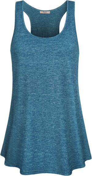 Miusey Womens Sleeveless Loose Fit Yoga Workout Racerback Tank Top