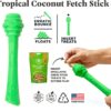 Tropical Coconut Scented - Hive Dog Fetch Stick for Large Breeds - Dog Stick Toy - Floats in Water - Treat Dispenser Toy - Durable and Tough - Made in The USA