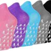 5 Pairs Yoga Socks with Grips for Women, Non Slip Socks for Women, Pilates Socks with Grips, Non Slip Pilates Grip Socks, Yoga Pilates Anti Skid Socks, Non Slip Barre Hospital Socks