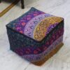 CRAFT KALA Mandala Meditation Floor Pillows Square Pillow Cover Seating Decorative Adults Bohemian Floor Cushion Cover Outdoor Living Room Throw Ottoman Poufs Cover 18X18X14 inches, Multi Six Color