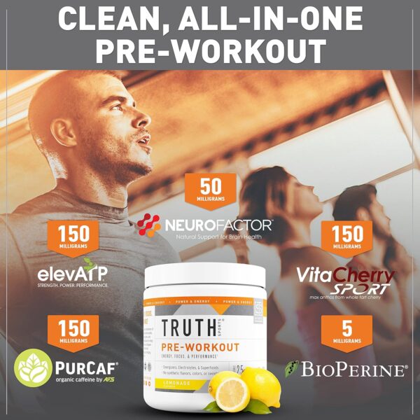 Pre Workout Powder - Natural PreWorkout for Men & Women, Vegan BCAA Amino Energy Powder, Keto Friendly - No Artificial Flavors, Sweetners or Dyes (Lemonade)