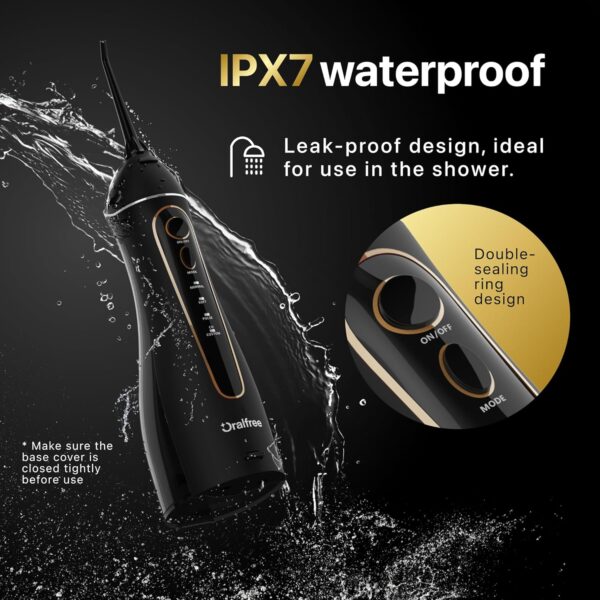 Oralfree Water Dental Flosser Teeth Pick - Cordless Portable Floss Picks Rechargeable Travel Pik Irrigation Cleaner IPX7 Waterproof Oral Irrigator Electric Flossing Machine for Home Teeth Cleaning