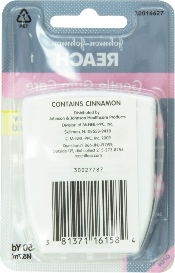 Reach Gentle Gum Care, Woven Mint Dental Floss with Hint of Cinnamon Flavor, 50 Yard Dispensers (Pack of 12)