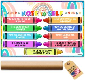 Note to Self Poster, Motivational Posters, Affirmations Poster, Promoting Mental Health, Positive Emotions, Self-Care in Classroom, Therapy Office, Counseling Spaces 24"x16" Decor