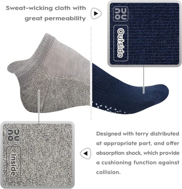 unenow Unisex Non Slip Grip Socks with Cushion for Yoga Pilates Barre Home & Hospital