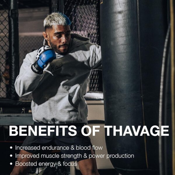 RAW Preworkout Powder, Thavage (Beach Bum) - Chris Bumstead Sports Nutrition Supplement for Men & Women - Cbum Pre Workout for Working Out, Hydration, Mental Focus & Energy - 40 Servings
