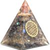 Labradorite Orgone Pyramid with Copper Coil – Healing Crystal for Positive Energy, Chakra Balancing, Meditation & Home Décor