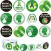 Whaline 1000Pcs Mental Health Awareness Stickers Green Ribbon Awareness Decals Inspirational Postive Self-Adhesive Stickers for Adult Teens Fundraiser Event Mental Health Handout Supplies, 8 Design