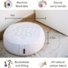 Mindful & Modern Large Meditation Cushion for Zafu Yoga - Meditation Pillow for Sitting on the Floor - Buckwheat Hull Filled Yoga Cushion with Removable, Washable 100% Cotton Cover and Carry Handle