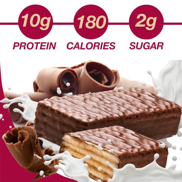 ProtiDIET High Protein Chocolate Wafer Bars, 10g Protein, Low Calorie, Low Sugar, Low Sodium, Aspartame & Sucralose Free, Ideal Protein Compatible, 7/Box