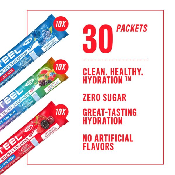 BioSteel Electrolytes Powder Variety Pack - 30 Hydration Packets with Essential Element Electrolytes, 3 Flavors: Rainbow Twist, Blue Raspberry, Mixed Berry Electrolytes Powder Packets