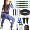 Resistance Bands for Workout, Vertical Jump Trainer Exercise Bands Set with Handles for Men & Women, Squat Bands for Legs & Butt with Door Anchor & Ankle Straps, 100lbs Strength Training Equipment
