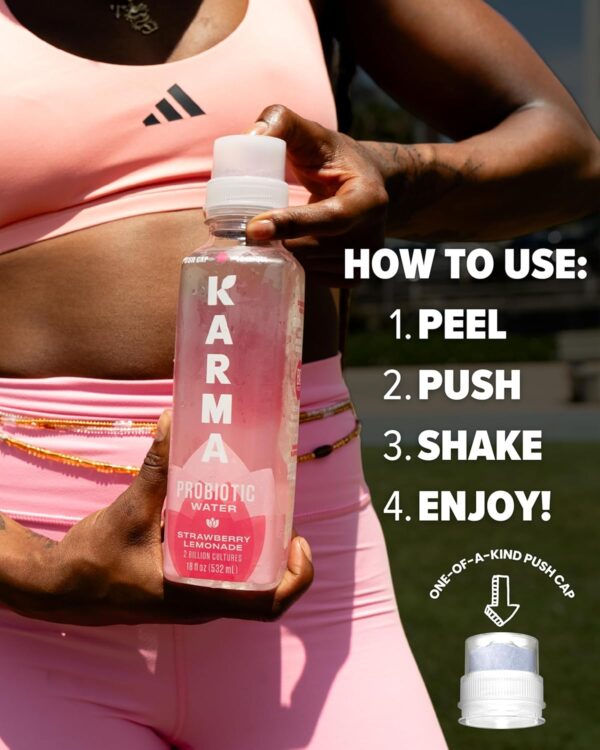 Karma Natural Energy Drink - 12 Pack, Raspberry Peach Caffeinated Water - Clean Focus & Energy Boost