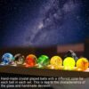 Ornalrist 7 Chakra Natural Healing Spheres with Wooden LED Light Base Crystal Quartz Ball for Meditation Positive Energy Night Light Home Decor
