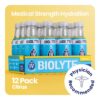 BIOLYTE Electrolyte Drink - Hydration Drink, Medical-Grade Flavored Water with Electrolytes, Sports Drinks, Liquid Energy & Rehydration, IV in a Bottle - Citrus, 16 Fl Oz (12 Pack)