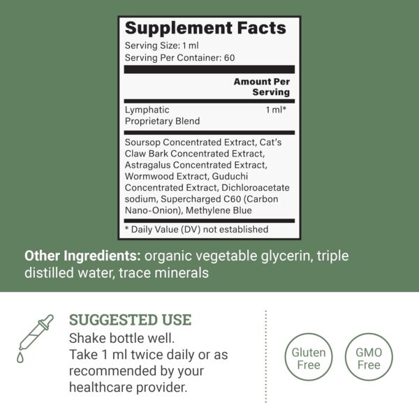 Earth Harmony Lymphatic Drainage Drops, Lymph Detox - Supplement with Soursop, Cat's Claw Bark, Astragalus, Wormwood, Lymph Node Detox, Lymphatic Support Cleanse (2 Oz)