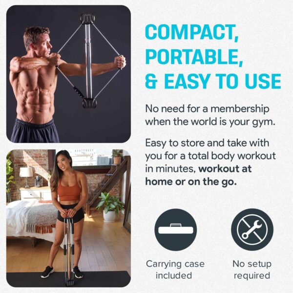 Bow Classic 36" Isometric Exercise Equipment, Portable Strength Training at Home Gym Equipment for Back, Shoulder, Chest, Biceps, Abs, Arm, Ab Workout, All in One Exerciser for Men & Women