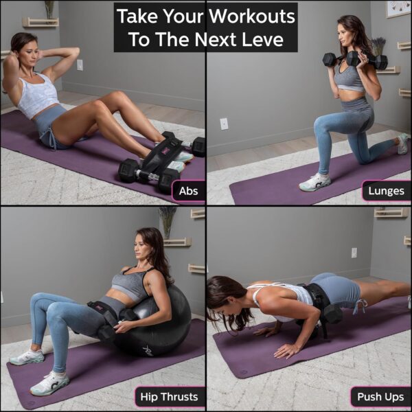 Exercise Hip Thrust Belt - Glute Trainer for Home Workouts with Extra Padding - Fully Adjustable Hip Thrust Belt for Dumbbells - Booty Builder, Glute Workout Equipment