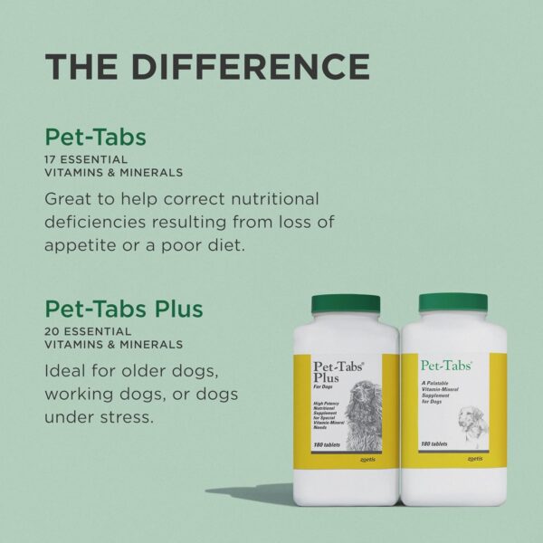 Pet-Tabs Multivitamin and Mineral Supplement for Dogs, Chewable Tablet, 60 Count Bottle