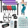 Pilates Bar Kit with Resistance Bands - Home Gym Equipment - Workout Equipment for Women and Men - Pilates Equipment with Adjustable Resistance Bands
