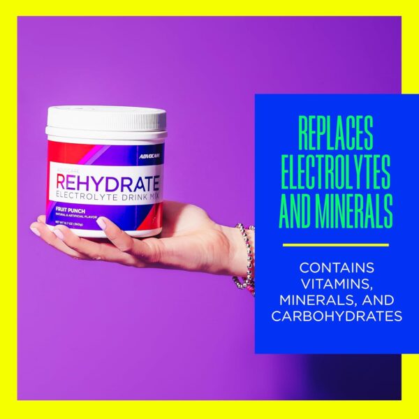 AdvoCare Rehydrate Electrolyte Drink Mix - Hydration & Recovery Drink with Sodium, Potassium & More - Fruit Punch, 12.7 oz