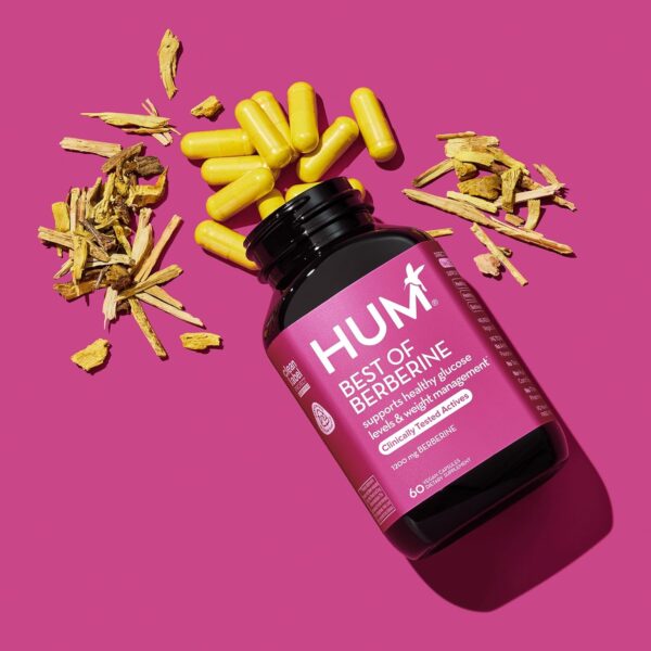 HUM Best of Berberine Supplement 1200mg - Pure Potency for Metabolic Wellness, Enhanced with BioPerine for Maximum Absorption (60 Capsules)