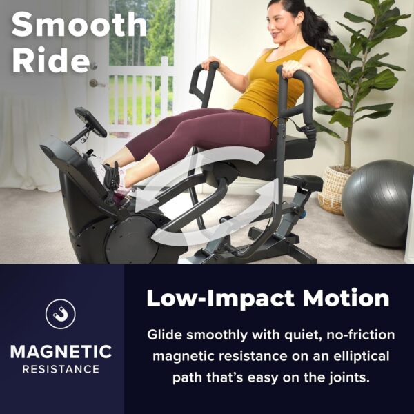 Teeter Power10 Rower with 2-Way Magnetic Resistance Elliptical Motion - Indoor Rowing Machine w/Bluetooth HRM Connectivity, Teeter Move App - Free Classes & Coaching
