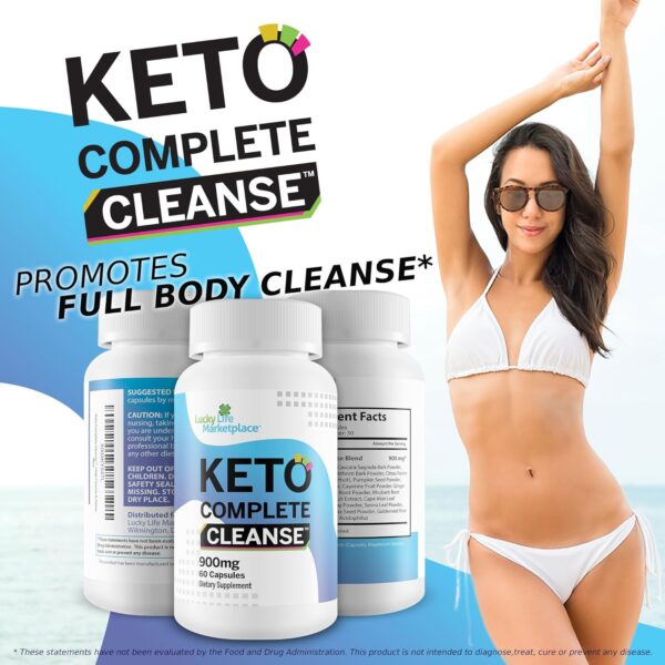 Keto Complete Cleanse - Natural Keto Cleanse Supplement - Support Reduced Inflammation & Bloating - Promote Full Body Cleanse, Liver Cleanse, Colon Cleanse - Aid Energy Levels - Help Cleanse & Detox
