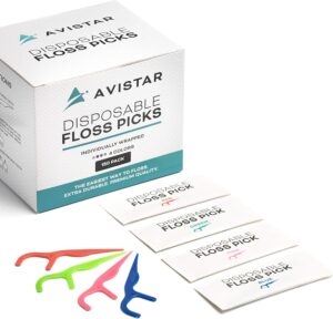 450 Individually Wrapped Floss Picks - Multi-Color Travel Floss Picks - Easy Grip Disposable Floss Picks - Dental Flossers for Teeth - Gently Removes Plaque & Food Particles Between Teeth