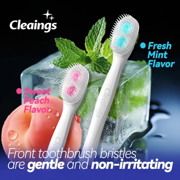 Disposable Toothbrushes with Double Cleaning Beads Toothpaste and Clean Floss Picks for Work or Travel - 20 pcs-Mint Flavor（Pack of 1）