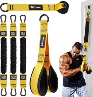 Home Gym Equipment Resistance Bands, Workout Bands with Handles, Door Anchor, Tricep Rope Cable Attachment for Push Downs, Facepulls, Biceps Curl, Sculpt Your Triceps, LAT, Arms, Back, Abs, Shoulder