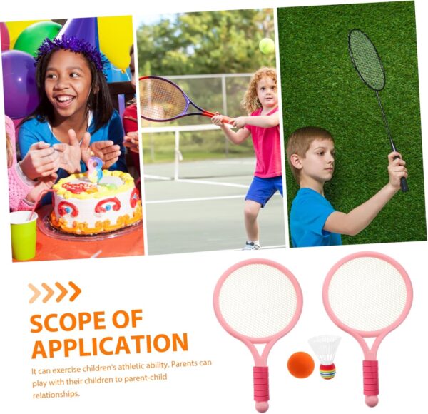 Happyyami 2pcs Cartoon Style Tennis Racket for Pink Outdoor Fitness Equipment for Fun Play Activity for and Fitness Games