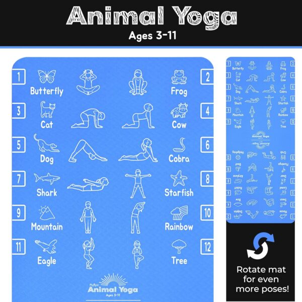 Kids Yoga Mat - Non-Slip Lightweight TPE Exercise Mat - Ideal for Boys & Girls (Ages 3-12), Toddlers & Children in Kindergarten, Preschool, School. PVC Free. 6mm Thick. Carry Strap