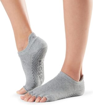 toesox Women's Low Rise Half Toe Grip Non-Slip for Ballet, Yoga, Pilates, Barre Toe Socks